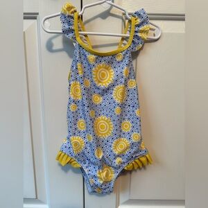 The Oaks Blue and Yellow Sunburst Swimsuit